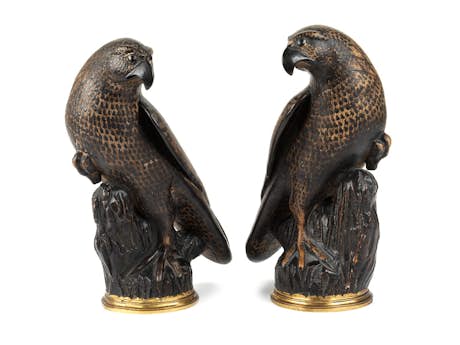 Paar figürliche Falken